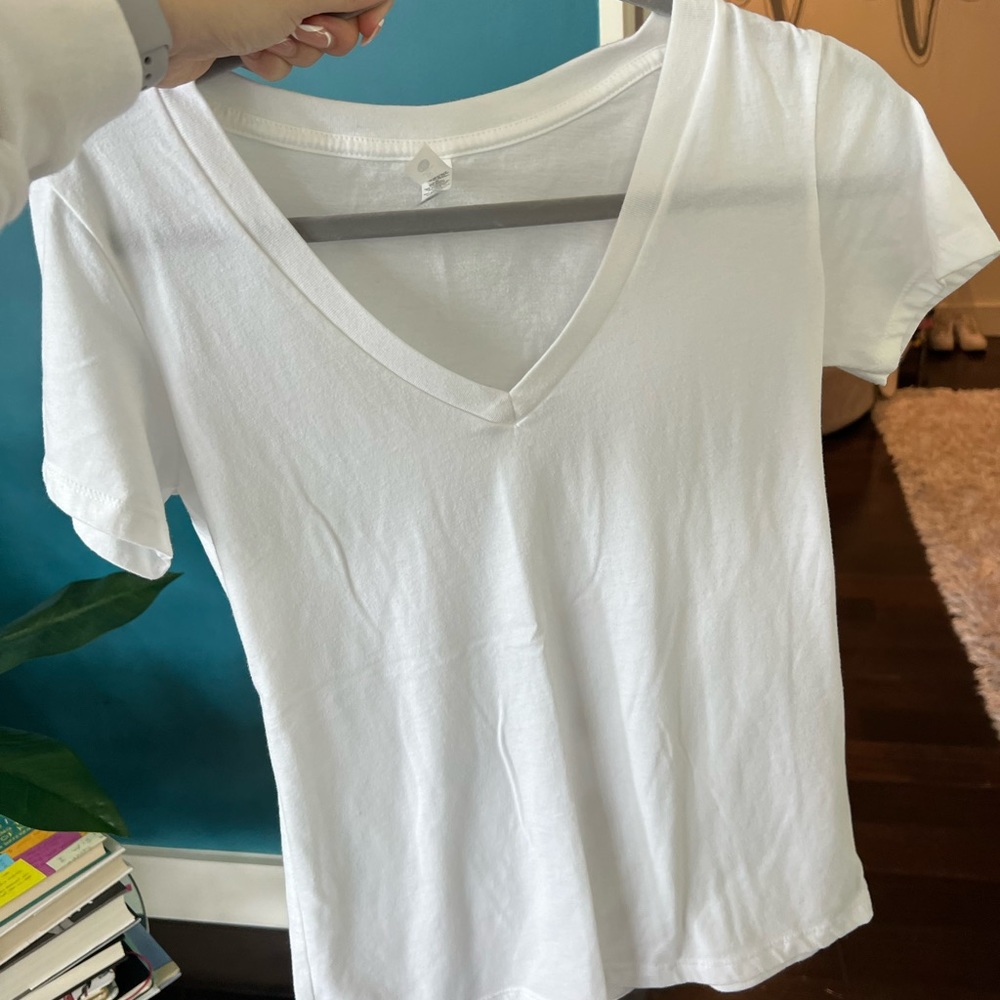 Target white v line shirt